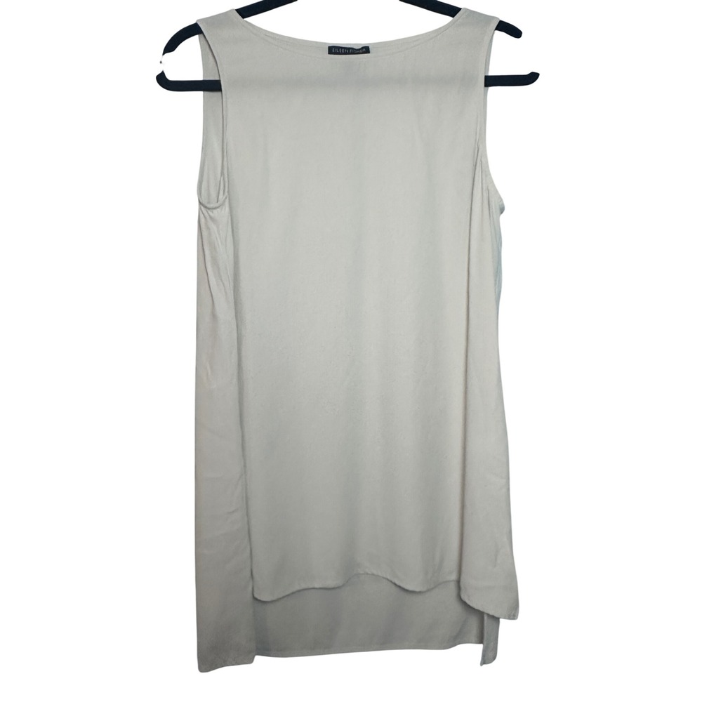 Eileen‎ Fisher Womens Small 100% Silk Sleeveless Boat Neck High Low Tunic Top